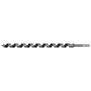 Introducing the Sealey Auger Wood Drill Ø22 x 460mm - AW22x460, a long, precision-engineered helical drill bit designed specifically for accurate wood drilling. It features a screw point tip and a hexagonal shank for optimal performance.