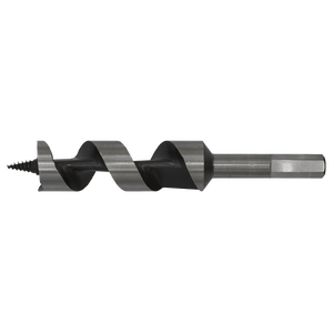 The Sealey Auger Wood Drill Ø25 x 155mm - AW25x155 is a high-quality metal drill bit with a spiral design and a hexagonal shank, perfect for boring holes into wood or various other materials.