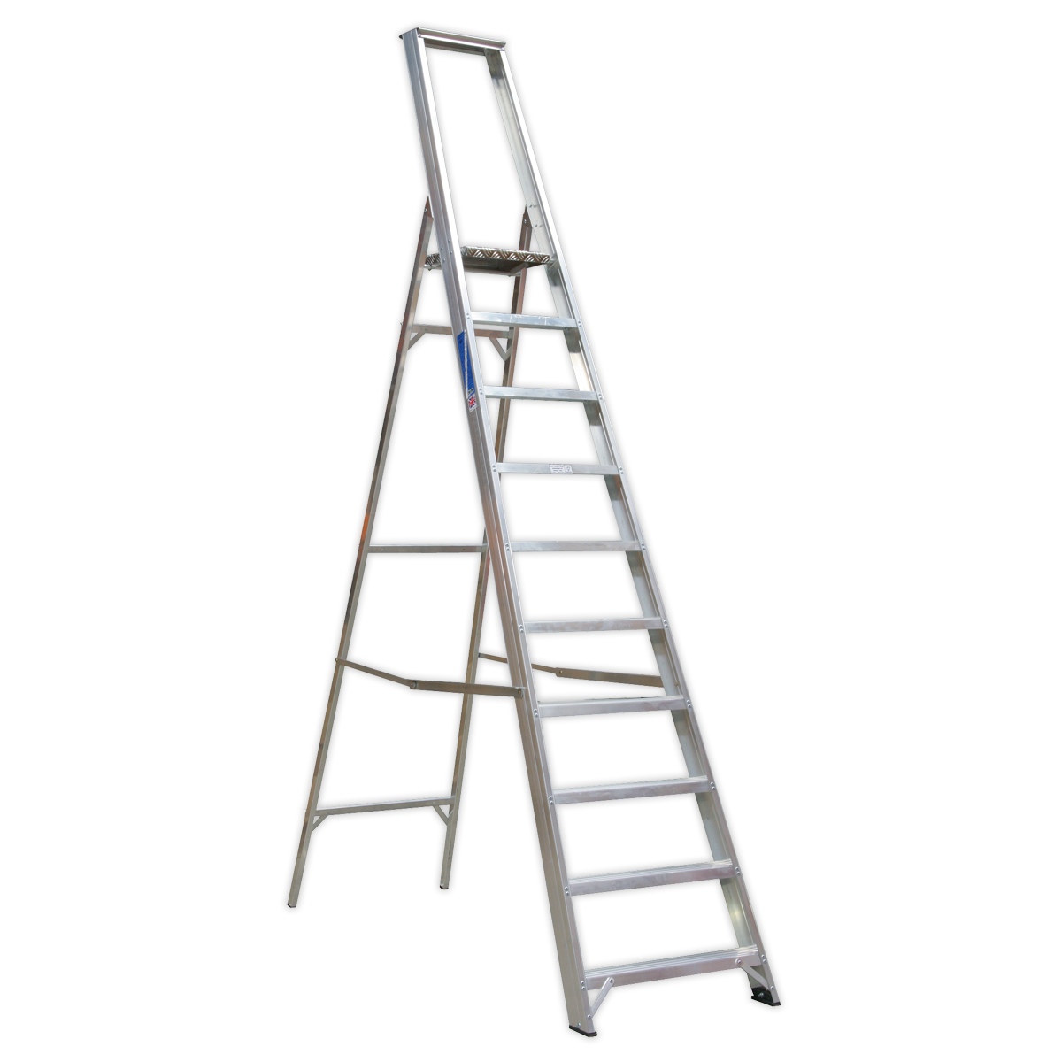 Aluminium Step Ladder 10-Tread Industrial BS 2037/1 - AXL10 - Farming Parts