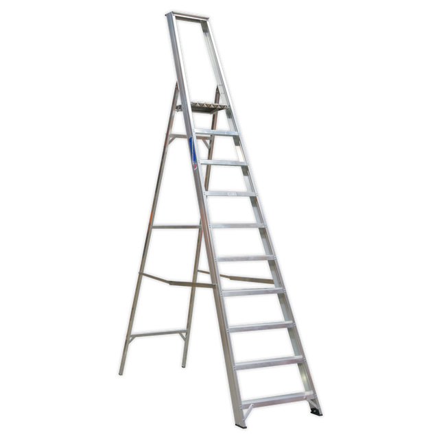 Aluminium Step Ladder 10-Tread Industrial BS 2037/1 - AXL10 - Farming Parts