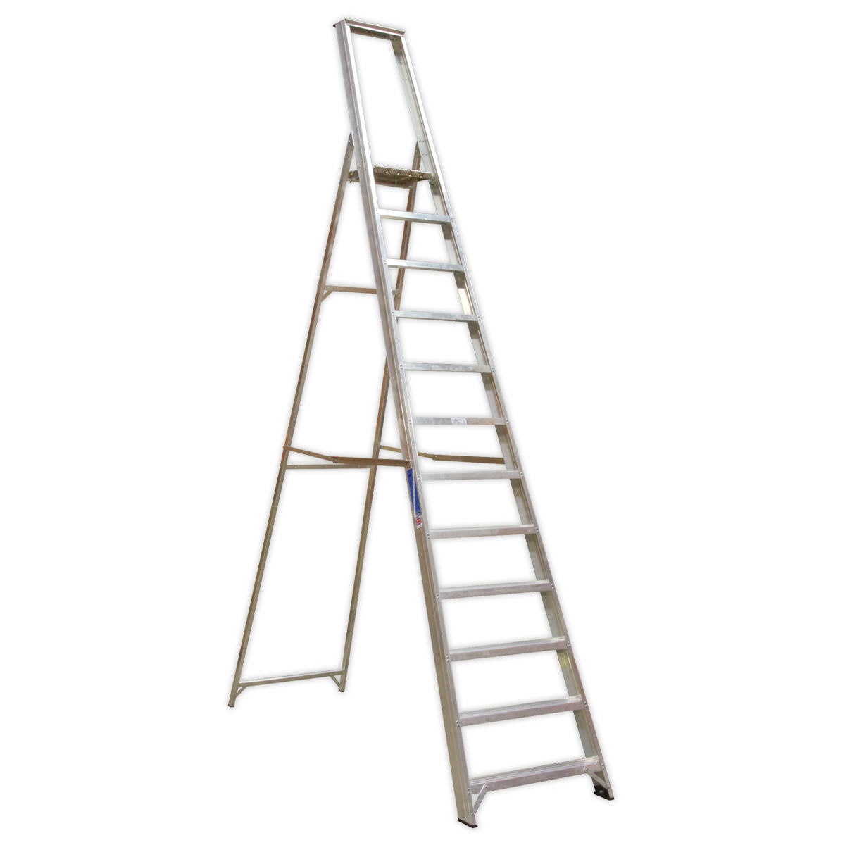 Aluminium Step Ladder 12-Tread Industrial BS 2037/1 - AXL12 - Farming Parts