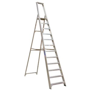 Aluminium Step Ladder 12-Tread Industrial BS 2037/1 - AXL12 - Farming Parts