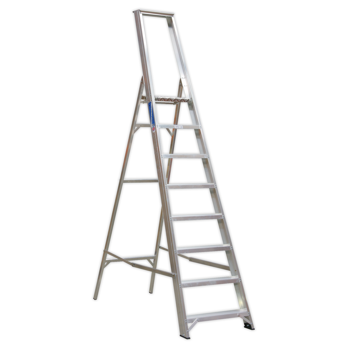 Aluminium Step Ladder 8-Tread Industrial BS 2037/1 - AXL8 - Farming Parts