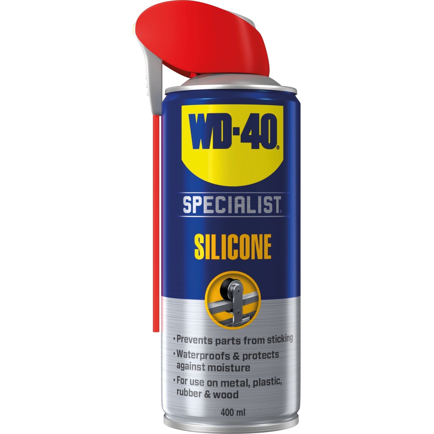 A 400 ml can of Sparex Aerosol Silicone Lubricant (Sparex Part No.S.27681) with a red nozzle. This industrial-grade spray delivers high-pressure performance, providing lubrication, waterproofing, and protection against moisture for metal, plastic, rubber, and wood surfaces.