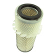 The Sparex Air Filter - Outer (Part No. S.76891) features a cylindrical design with a wire mesh exterior and a white plastic top view, making it suitable for various tractor models.