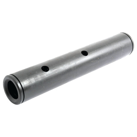 The Sparex Axle Pin (Sparex Part No. S.3404) is a cylindrical metal rod featuring three holes and grooved ends, commonly utilized as an axle pin in Massey Ferguson machinery.