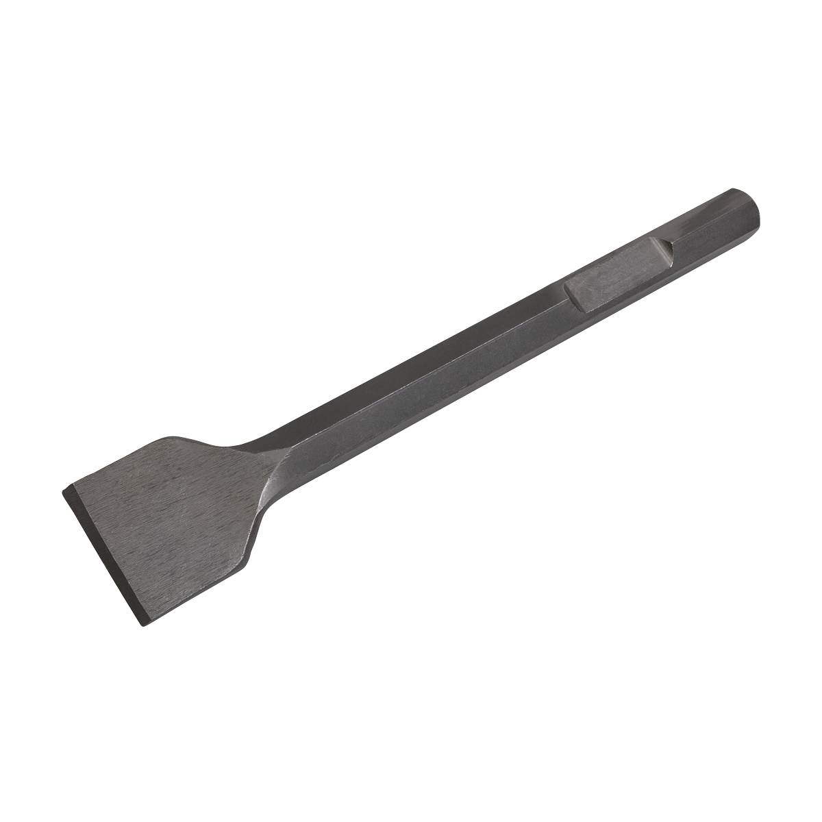 The Sealey Bosch Wide Chisel 75 x 375mm (model B1WC, Bosch 11304) features a broad, rectangular blade and an extended, slim handle, making it ideal for chiseling and shaping wood, metal, or stone.