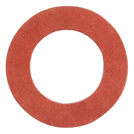 A round, flat, red BALL VALVE 3/4'' fibre washer with a central hole (Sparex Part No. S.14650).