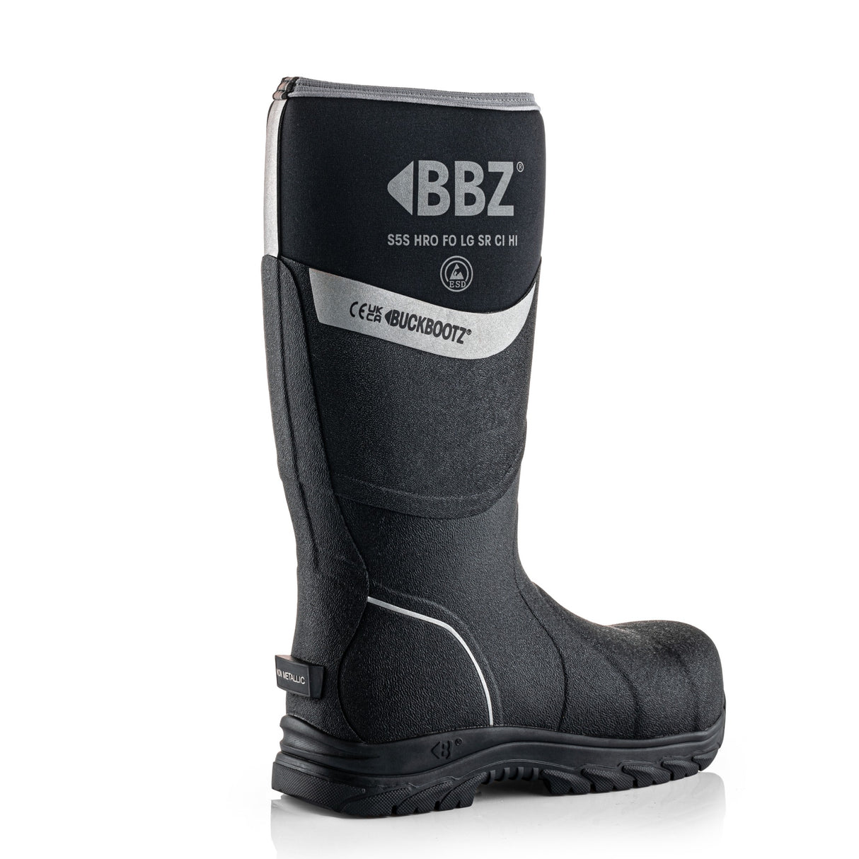 Buckbootz BBZ6000BKNM Black Safety Wellington Boots S5 CI HI SR