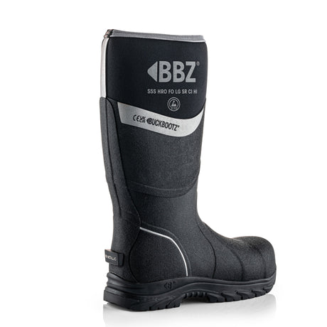 Buckbootz BBZ6000BKNM Black Safety Wellington Boots S5 CI HI SR