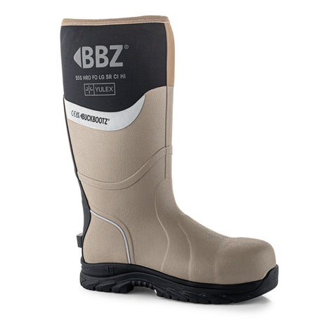 Buckbootz BBZ7000 Yulex S5S Safety Wellington Boots – Stone & Black