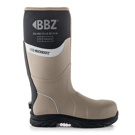 Buckbootz BBZ7000 Yulex S5S Safety Wellington Boots – Stone & Black