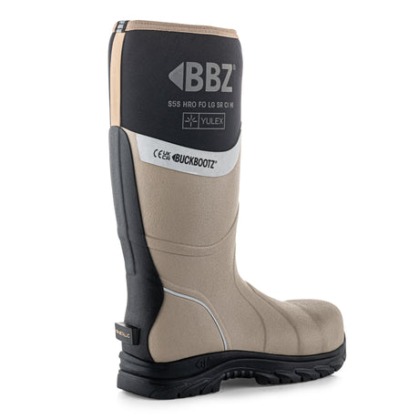 Buckbootz BBZ7000 Yulex S5S Safety Wellington Boots – Stone & Black