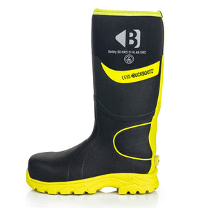 Buckler Hi-Vis Safety Wellies – Black & Yellow | BBZ8000BK/YL | Lightweight & EN Certified