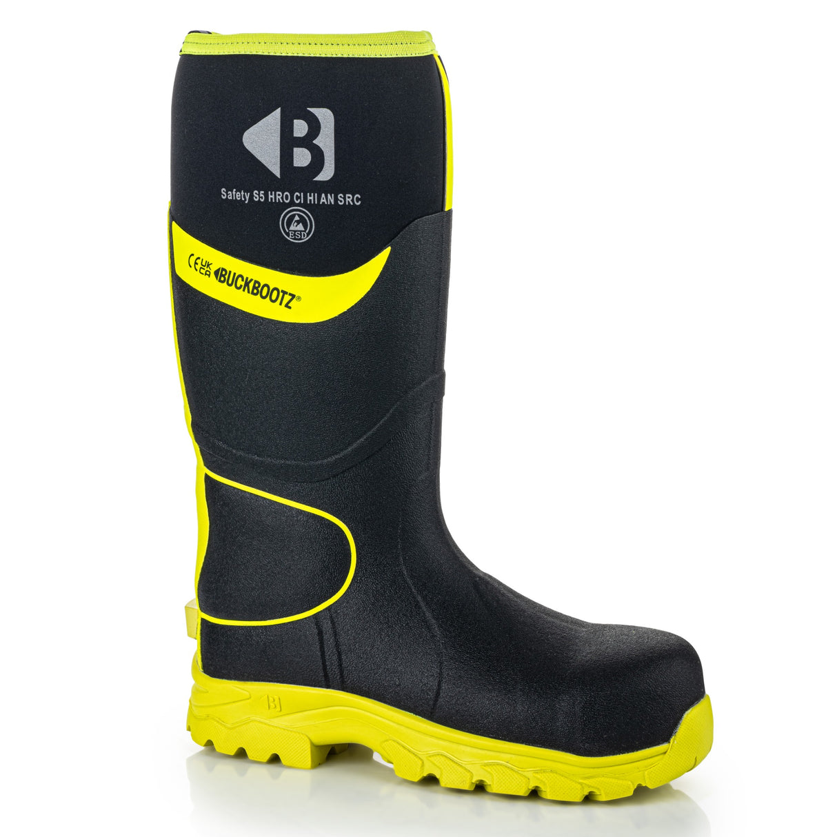 Buckler Hi-Vis Safety Wellies – Black & Yellow | BBZ8000BK/YL | Lightweight & EN Certified