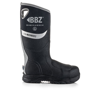 Buckbootz BBZ9000BK Black Safety Wellington S5S Metatarsal