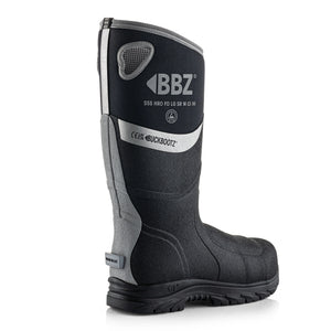 Buckbootz BBZ9000BK Black Safety Wellington S5S Metatarsal