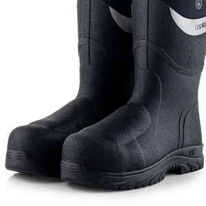 Buckbootz BBZ9000BK Black Safety Wellington S5S Metatarsal