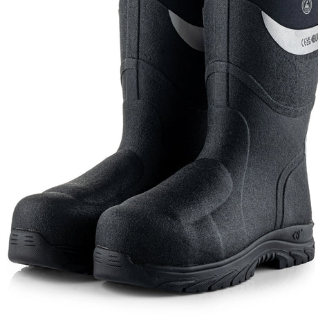 Buckbootz BBZ9000BK Black Safety Wellington S5S Metatarsal