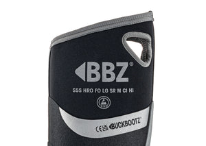 Buckbootz BBZ9000BK Black Safety Wellington S5S Metatarsal