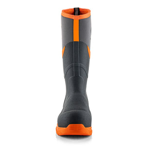 Buckbootz BBZ9000GYOR Hi-Vis Safety Wellington S5S Metatarsal