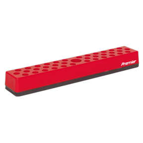 A rectangular magnetic bit holder with a capacity for 36 bits, bearing the name "Sealey BH36" on its side, showcasing quality akin to Premier Hand Tools.