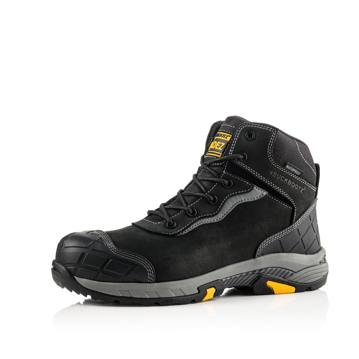Buckbootz BLITZBK Black Waterproof S7S Safety Boots Wide Fit