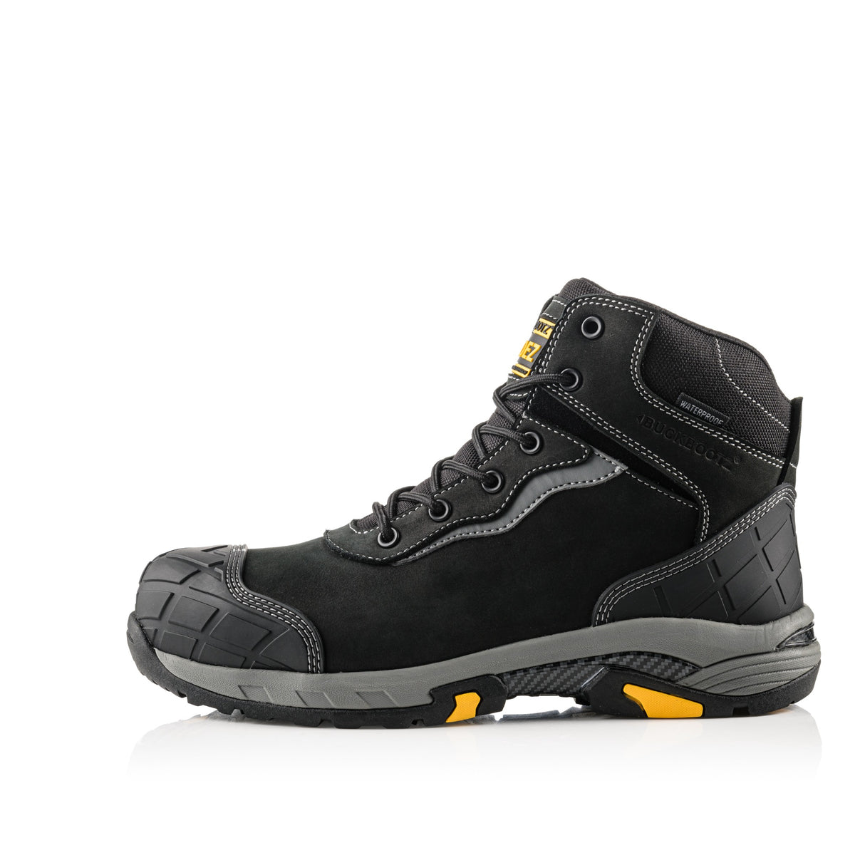 Buckbootz BLITZBK Black Waterproof S7S Safety Boots Wide Fit