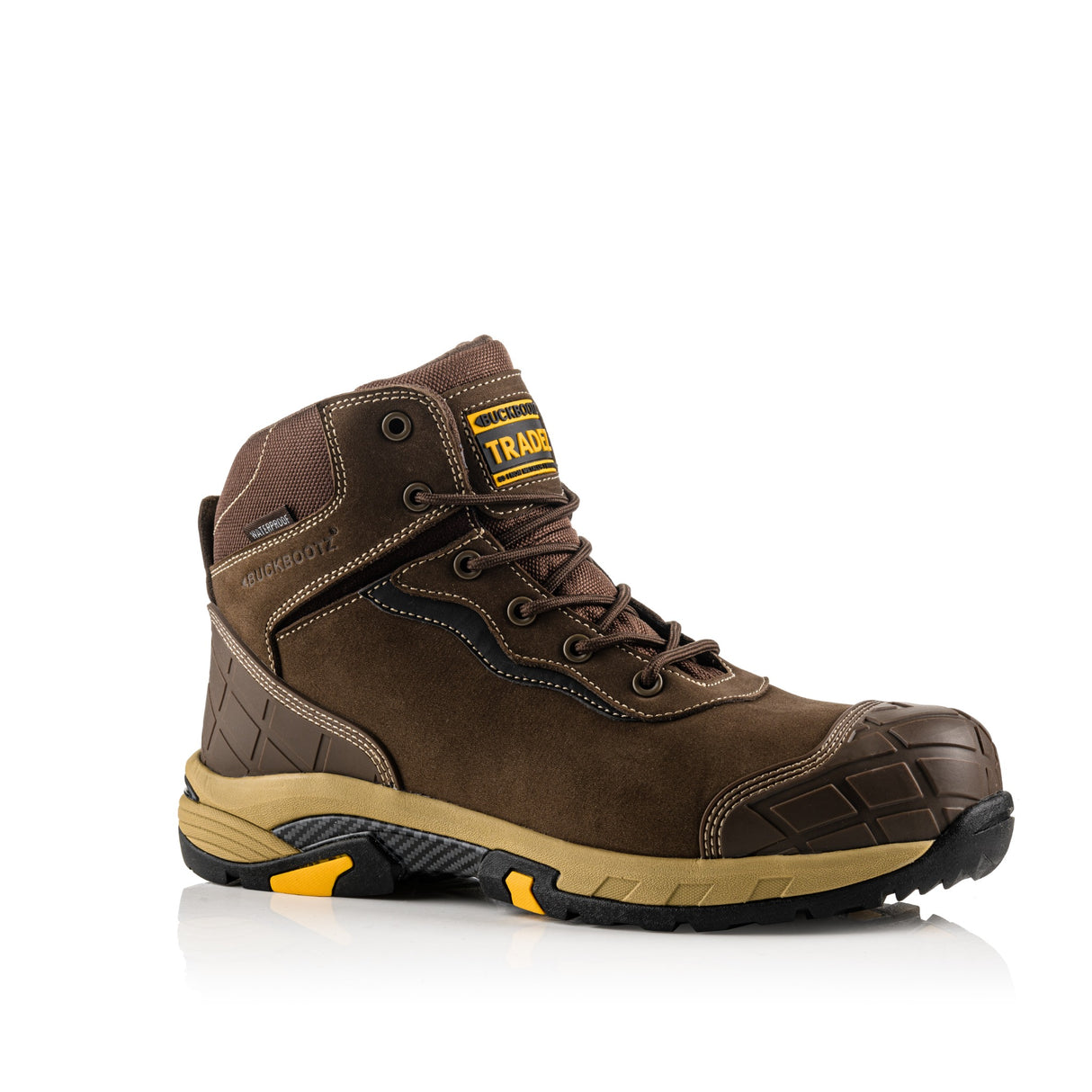 Buckbootz BLITZBR Brown Waterproof S7 Safety Boots Wide Fit
