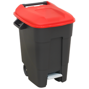 Refuse/Wheelie Bin with Foot Pedal 100L - Red - BM100PR - Farming Parts