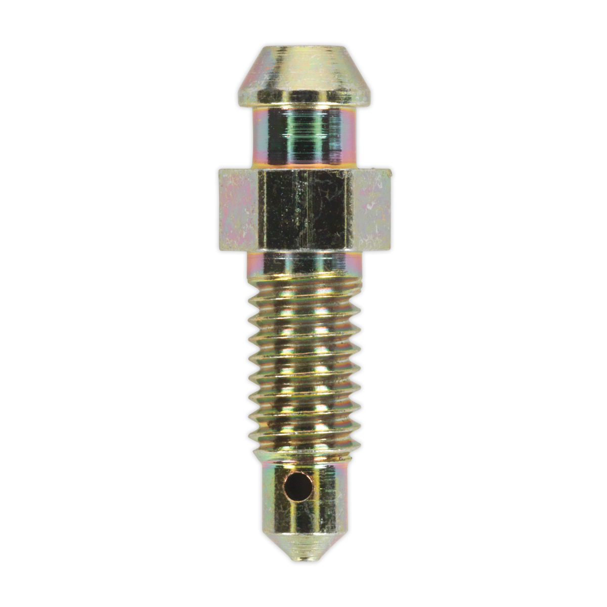 Here's a close-up of the Sealey Brake Bleed Screw, featuring a tapered end and a hexagonal section in the middle, with threads measuring M6 x 1mm.