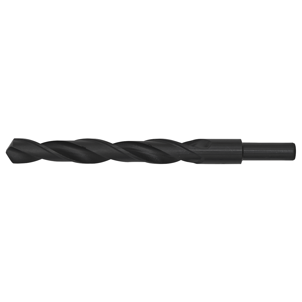 The Sealey Blacksmith Bit - Ø14 x 160mm - BSB14.0 is a robust drill bit with spiral grooves, a cylindrical shank, and a durable black oxide finish designed for use with a drill.