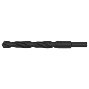 The Sealey Blacksmith Bit - Ø14 x 160mm - BSB14.0 is a robust drill bit with spiral grooves, a cylindrical shank, and a durable black oxide finish designed for use with a drill.
