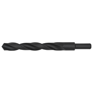 Close-up image of Sealey's Blacksmith Bit - Ø18.5 x 200mm - BSB18.5, featuring a straight cylindrical shank and black oxide finish, designed for drilling holes in various materials.