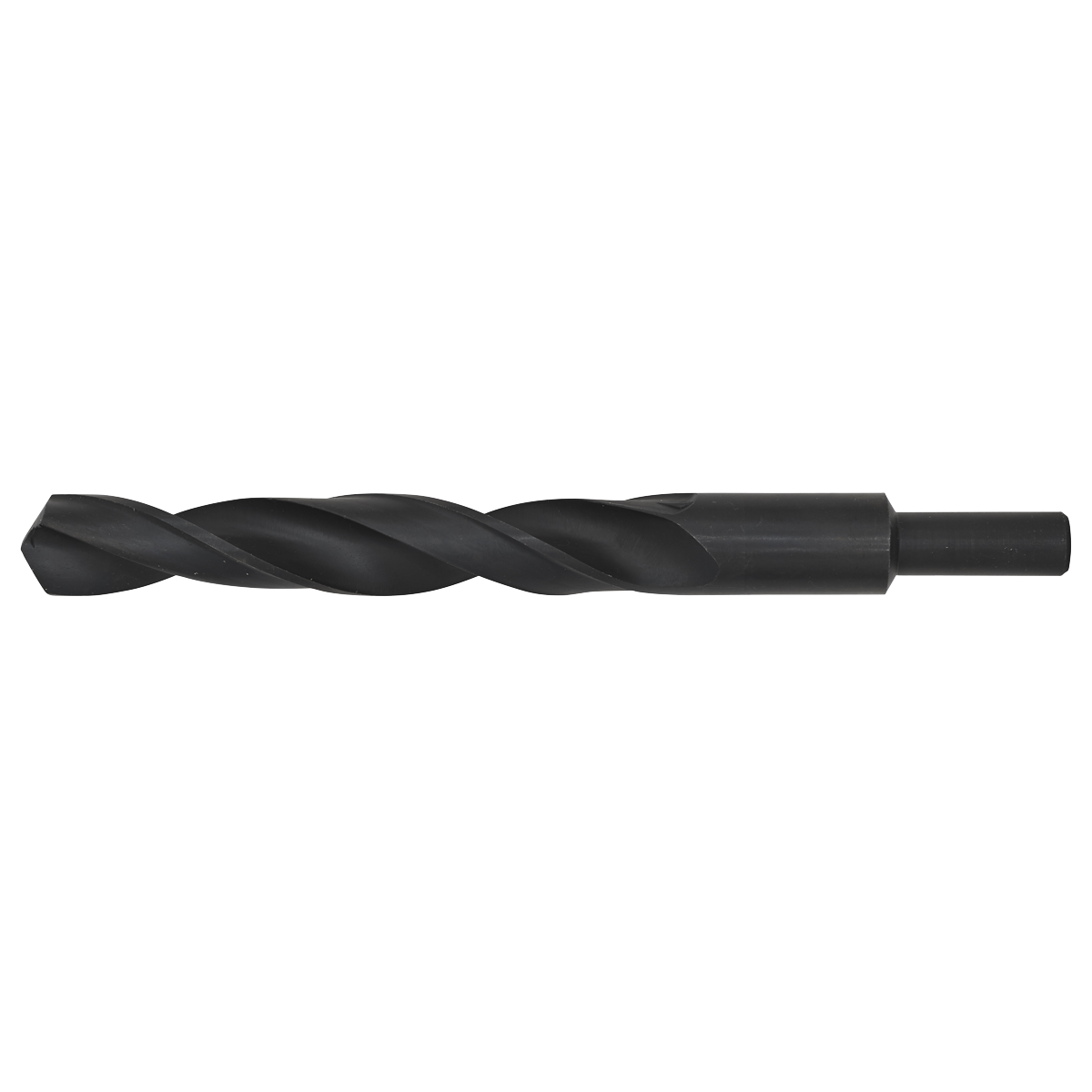 Close-up image of the Sealey Blacksmith Bit - Ø20.5 x 200mm (BSB20.5), a black twist drill bit with a straight shank and black oxide finish, commonly used for drilling holes in various materials.