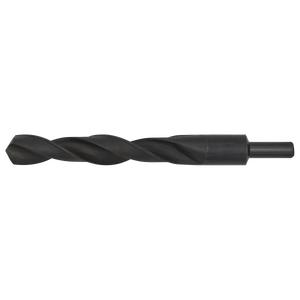 A Sealey Blacksmith Bit - Ø25 x 240mm (BSB25.0) with a black oxide finish, spiraled design, and cylindrical shank.