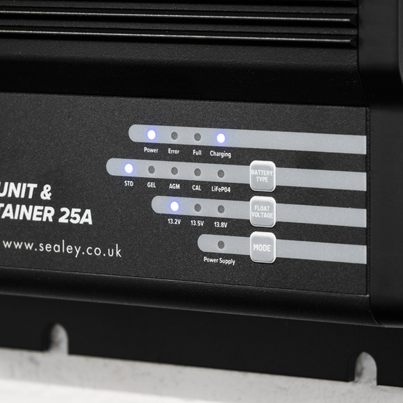 12V Battery Support Unit & Smart Charger/Maintainer 25A - SE-BSCU25A