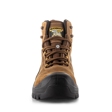 Buckbootz Buckshot BSH016 BR S7S Waterproof Safety Boots – Dark Brown