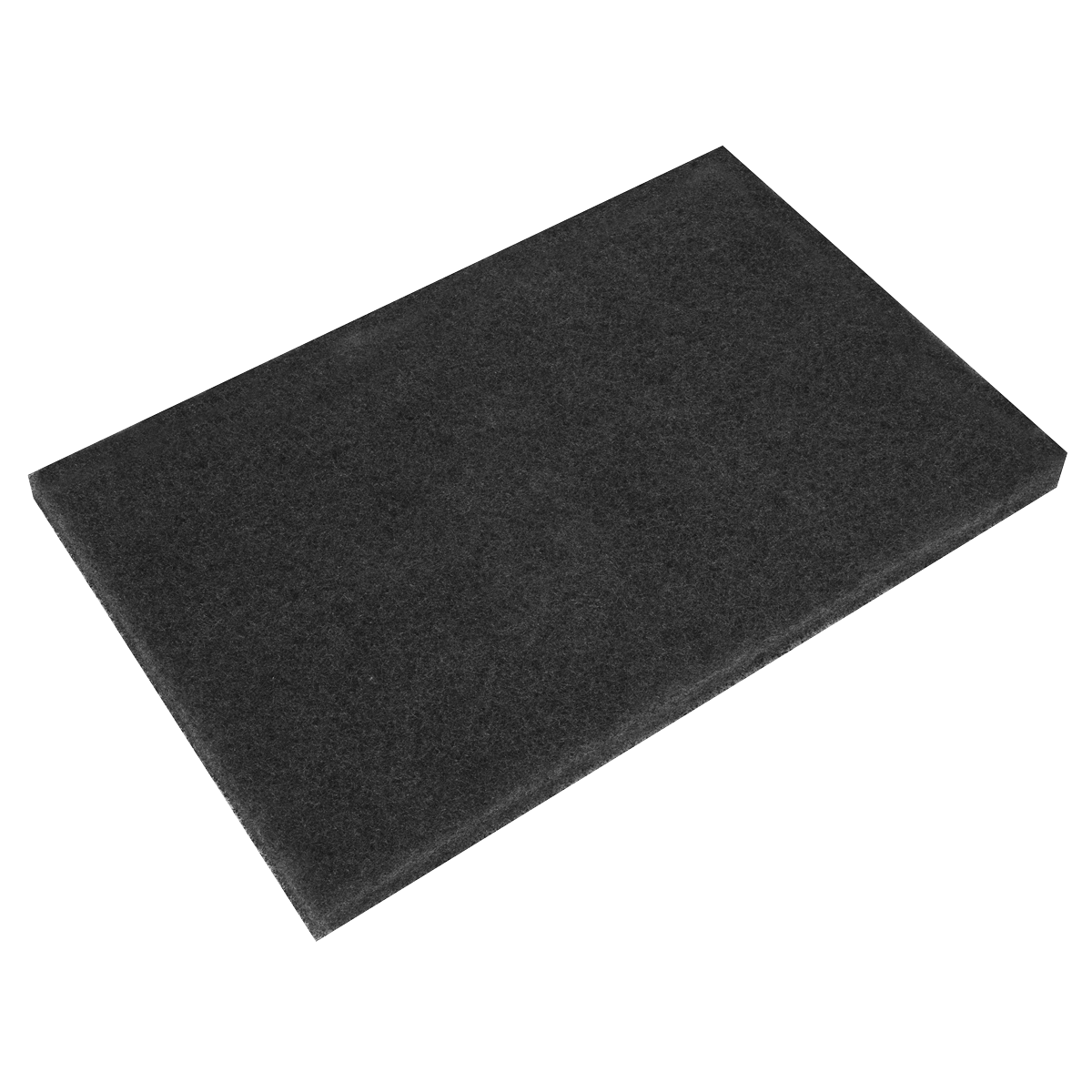 A rectangular, flat Sealey Black Stripping Pad (12 x 18 x 1") from the BSP1218 pack of 5, displayed on a white background.