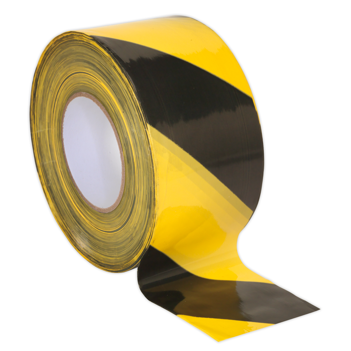 Hazard Warning Barrier Tape 80mm x 100m Black/Yellow Non-Adhesive - BTBY - Farming Parts