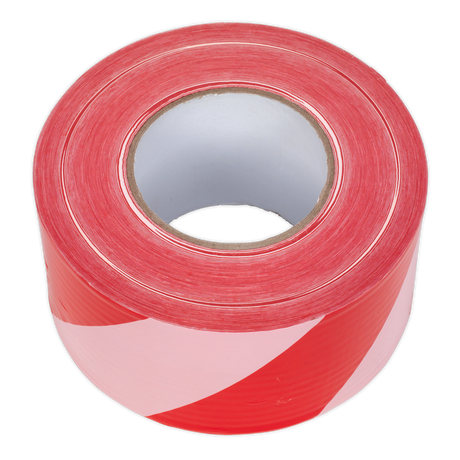 Hazard Warning Barrier Tape 80mm x 100m Red/White Non-Adhesive - BTRW - Farming Parts