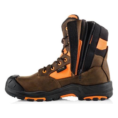 *STOCK CLEARANCE* - UK Size 7 - Buckler Hi-Vis High Leg Zip Waterproof Safety Boots – BVIZ1OR/BR
