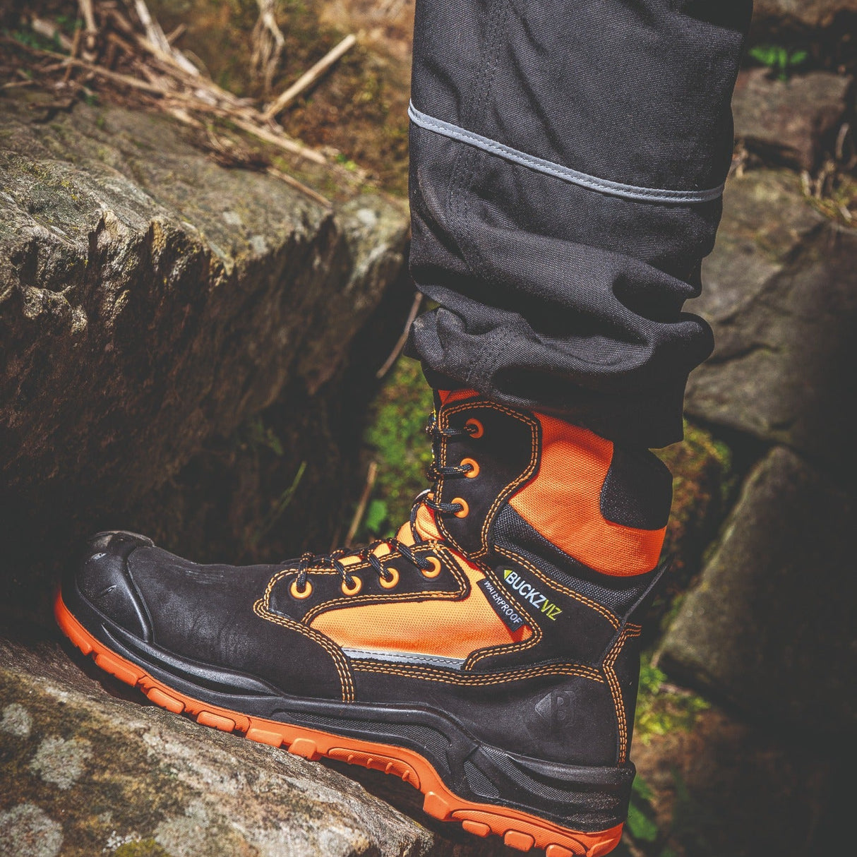 Buckler Safety Lace/Zip Boot – BVIZ1/OR | Hi-Vis, Waterproof & Slip-Resistant