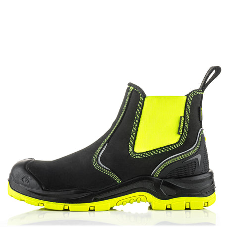 *SPECIAL PRICE* - Buckler Safety Dealer Boot – Hi-Viz Yellow Waterproof Work Boots | BVIZ3YL