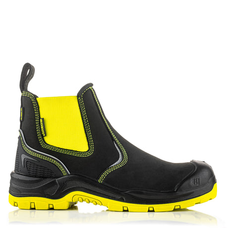 *SPECIAL PRICE* - Buckler Safety Dealer Boot – Hi-Viz Yellow Waterproof Work Boots | BVIZ3YL