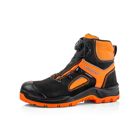 Buckbootz BVIZ7 Black Hi-Vis Orange FITGO Safety Boots S7S