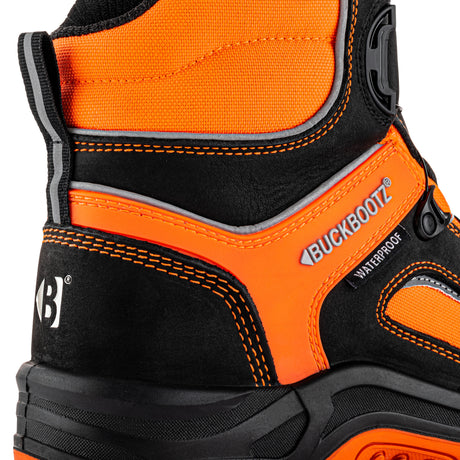 Buckbootz BVIZ7 Black Hi-Vis Orange FITGO Safety Boots S7S