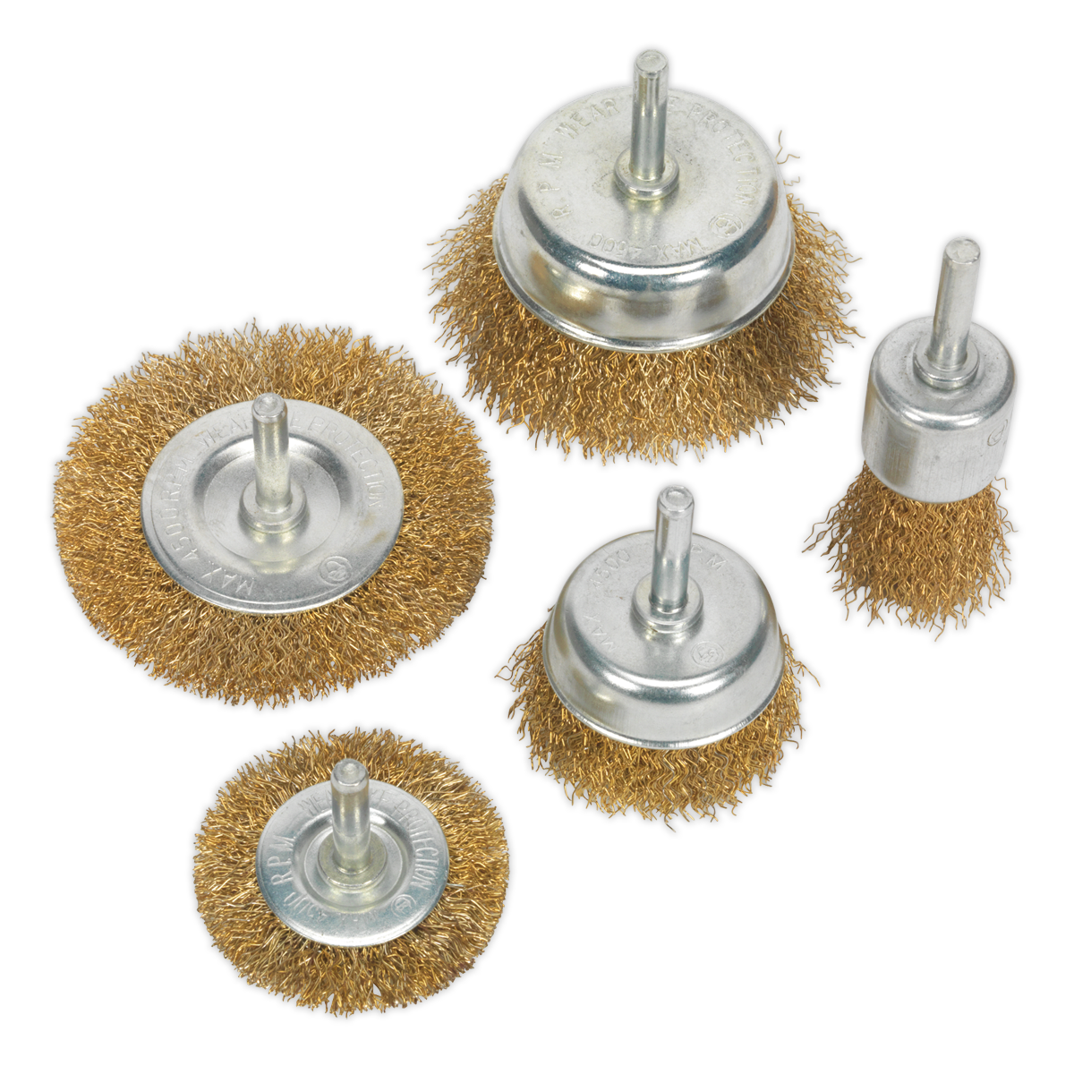 Wire Brush Set 5pc Brassed - BWBS05 - Farming Parts