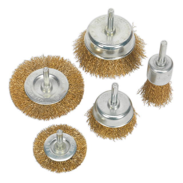 Wire Brush Set 5pc Brassed - BWBS05 - Farming Parts