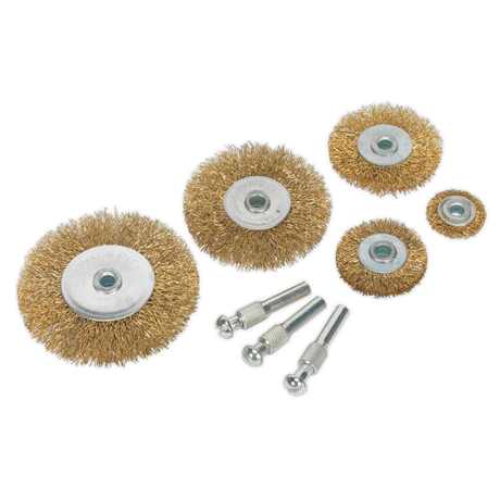 Wire Brush Set 8pc Brassed - BWBS08 - Farming Parts